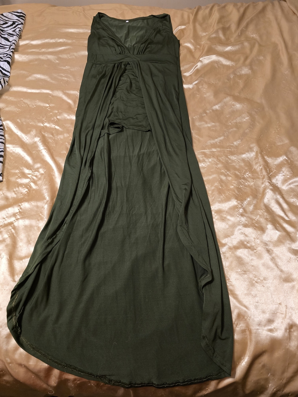 Women’s Olive Green Maxi Skirt with Wrap Detail